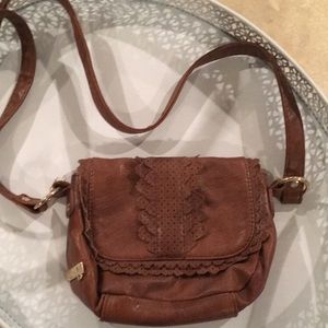 Brown Faux Leather Crossbody Purse
